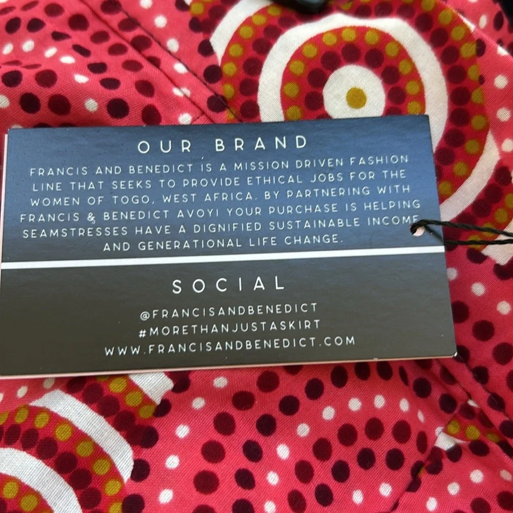 Francis + Benedict handmade skirt from Africa. See pictures for details. Large